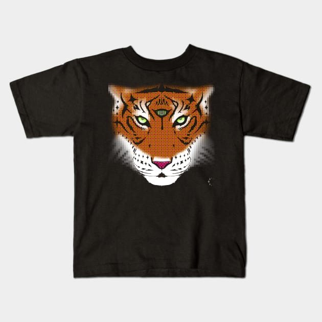 Third Eye of the Tiger | Half Tone Kids T-Shirt by ConstellationPublishing